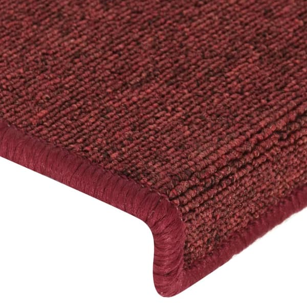 Trappmattor 15 st 65x21x4 cm bordeaux rektangulär kant