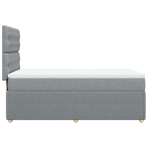 Ramsäng med madrass ljusgrå 100x200 cm tyg