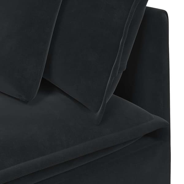 Modulsoffa med kuddar sammet svart