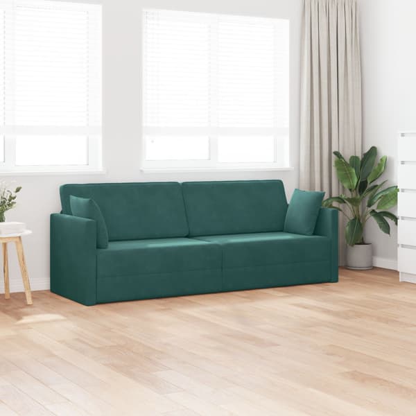 Golvbäddsoffa Mörkgrön 213 x 70 x 77 cm Sammet
