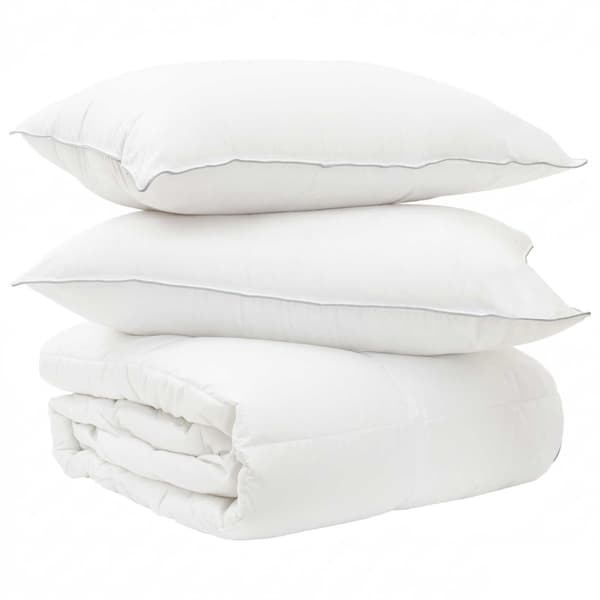 Täckeset med kudde 2 pcs Vit Bambufiber
