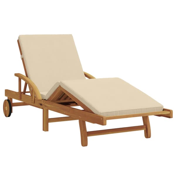 Solstol 3 st Massivt Akaciaträ Beige