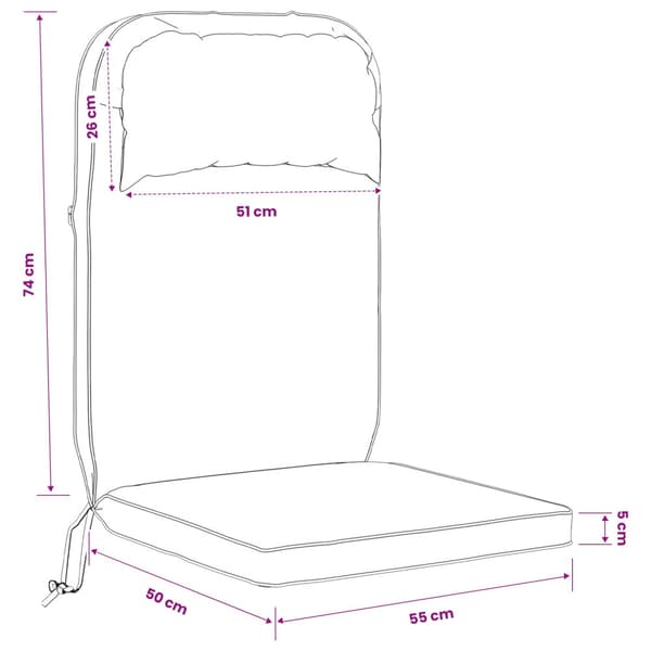 Solsängkudde 100% Polyester Kungsblå 55 x 124 x 5 cm
