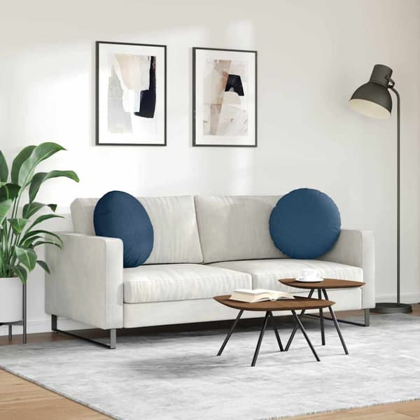 Sittkuddar 2 pcs Blå Ø50 x 19 cm tyg