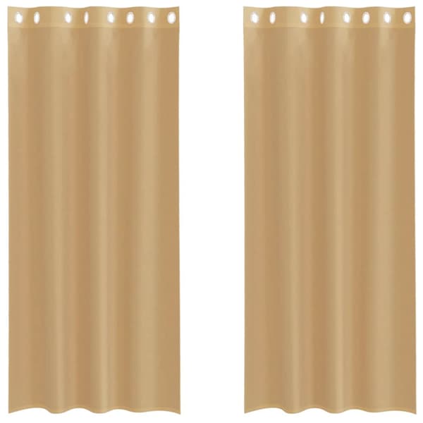 Voile gardiner med genomföringar 2 st sand