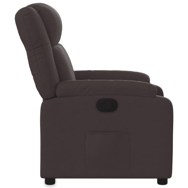 Reclinerfåtölj mörkbrun tyg