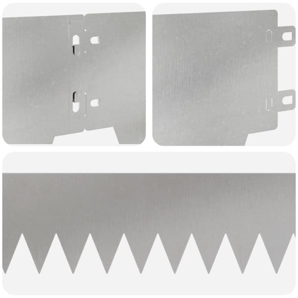 Kant för gräsmatta 20 pcs 103 x 15 cm metall Silver