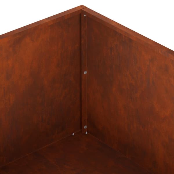 Trädgårdsplanterare 2 st Rostig 100 x 100 x 30 cm