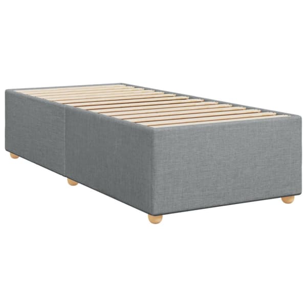Ramsäng med madrass ljusgrå 80x200 cm tyg
