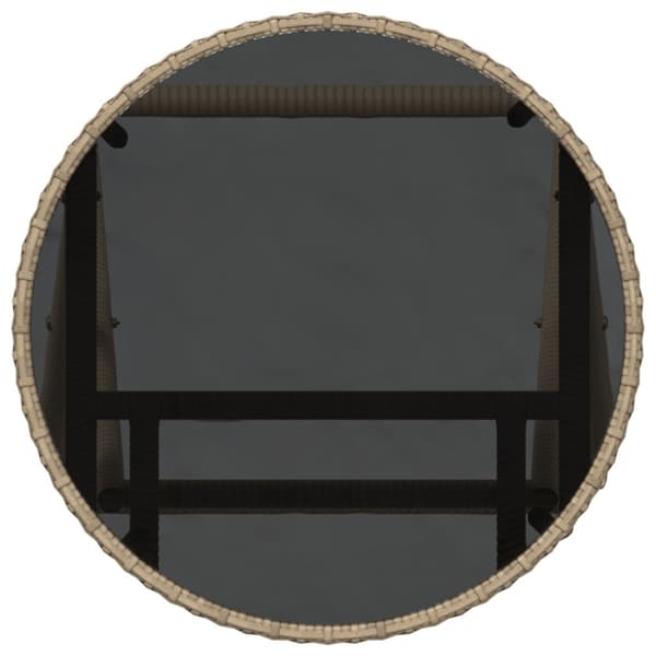 Trädgårds Bistro Set 3 pcs Beige konstrotting