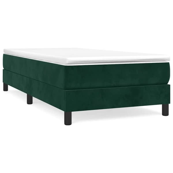 Boxspring-sängram mörkgrön 90x190 cm sammet