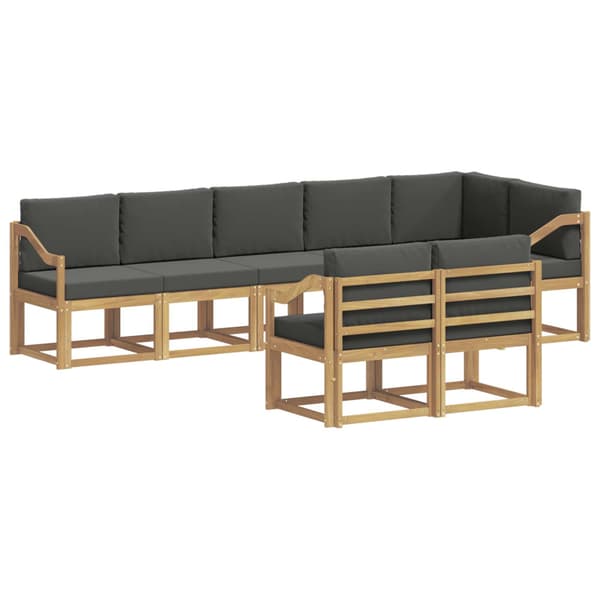 Utomhussoffset med kudde 8 pcs Vit och antracit Polyester