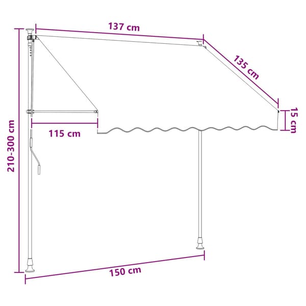 Manuell Utdragbar Markis Brun 150 cm