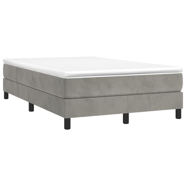 Boxspring-sängram ljusgrå 120x200 cm sammet