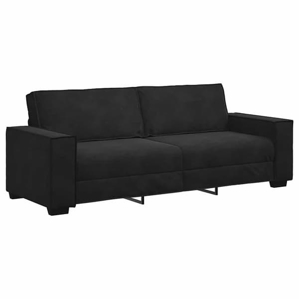 3-sitssoffa svart 220x78x84 cm sammet