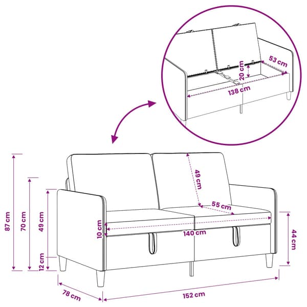 Soffa med förvaring Blå 152 x 78 x 87 cm Polyester