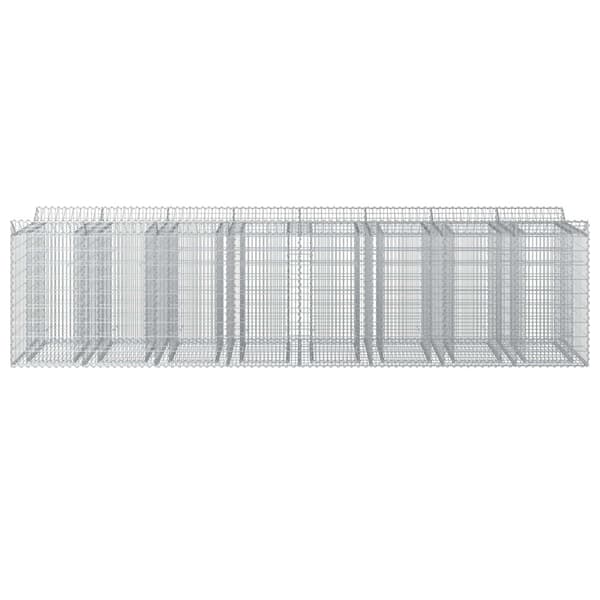 Gabion upphöjd säng 4 pcs Silver