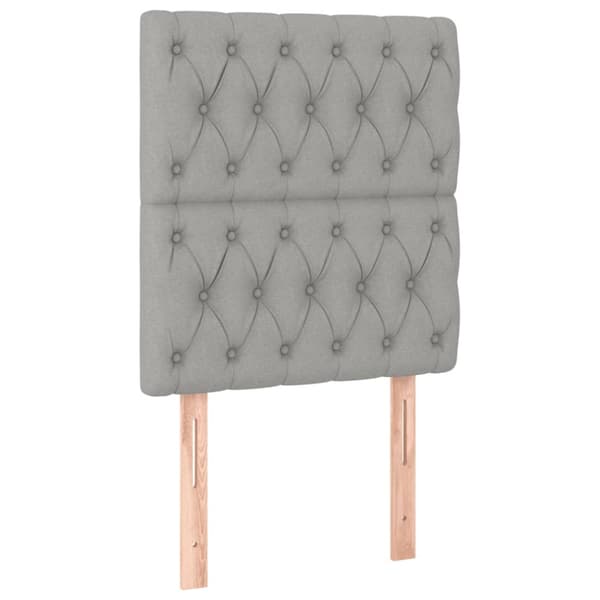 Ramsäng med madrass ljusgrå 80x200 cm tyg