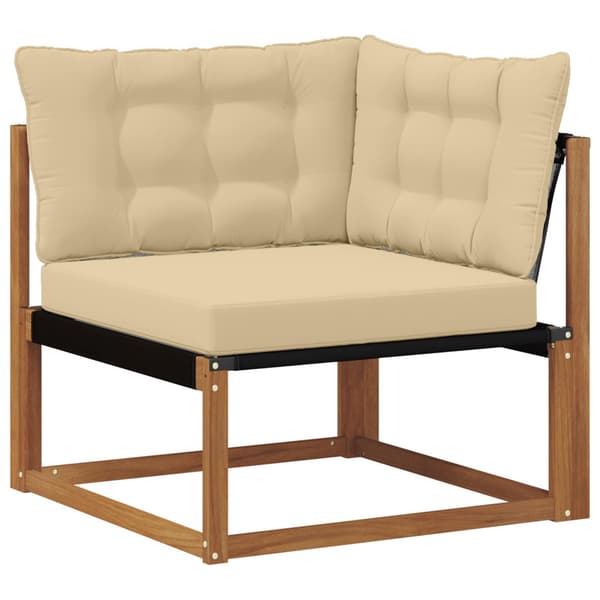 Utomhussoffset med kudde 7 pcs Naturlig och Beige