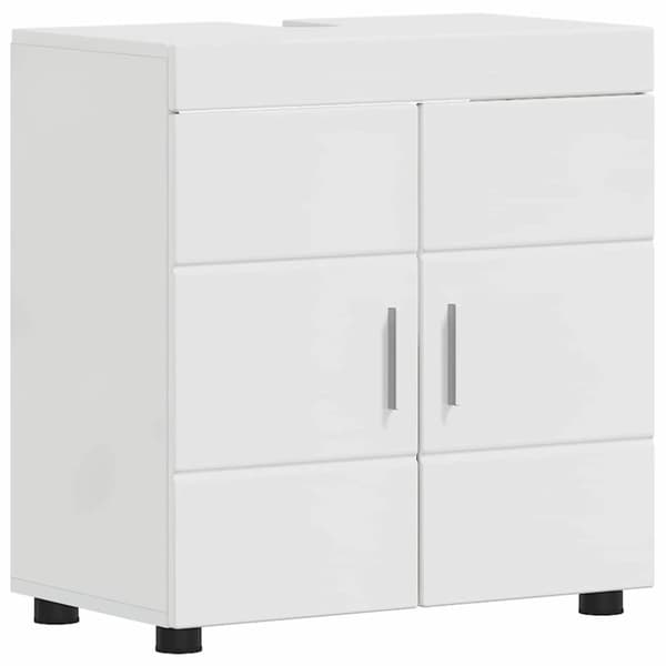 Badrumsmöbelset TULUM 2 pcs Högblanka vita 60 x 34 x 63 cm