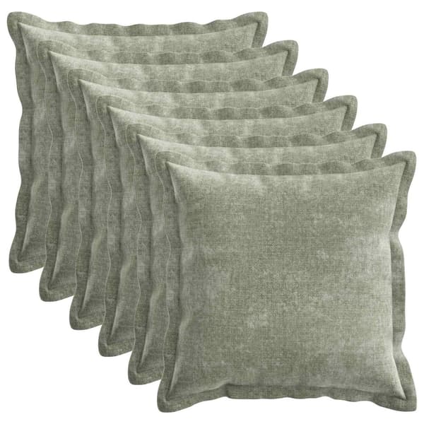 Kuddöverdrag 6 st HOUTEN Grön 45 x 45 cm Chenilletyg