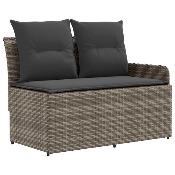 Möbelset med kudde 4 pcs Grå och mörkgrå PE Rattan
