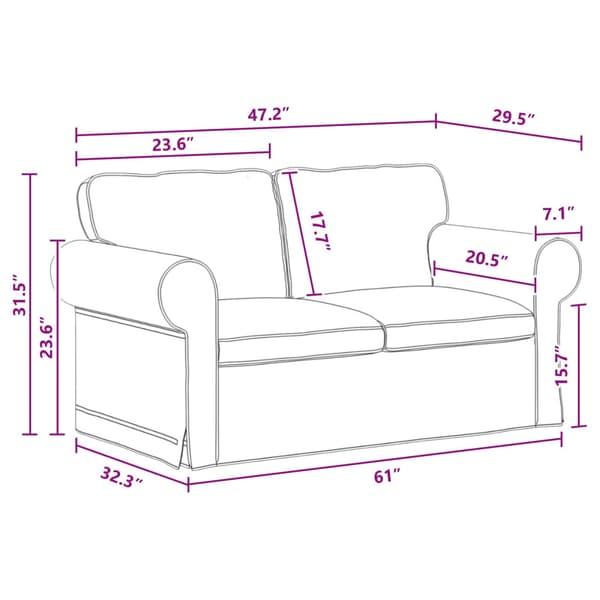 Soffa Mörkgrå 155 x 82 x 80 cm tyg