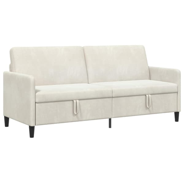 Soffa med förvaring Gräddvit 192 x 78 x 87 cm Polyester