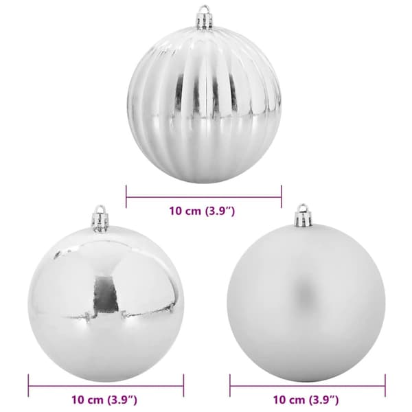 Julkulor Set XL 15 pcs Silver Plast
