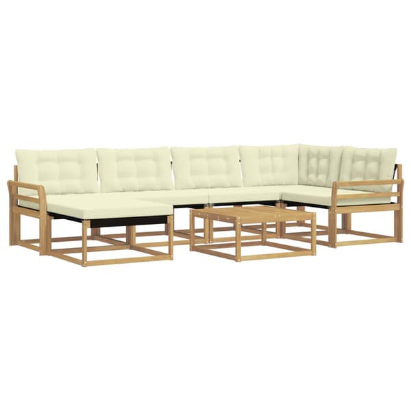 Utomhussoffset 7 pcs Vit och grädde 79 x 79 x 37 cm