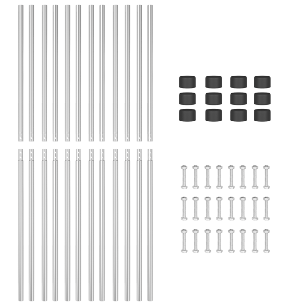 Stängselstolpe 12 pcs Silver Pulverlackerad stål