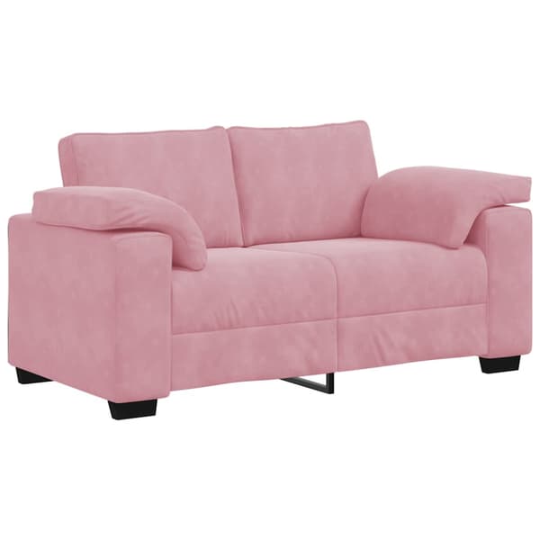 Soffgrupp med dynor 3 delar rosa sammet