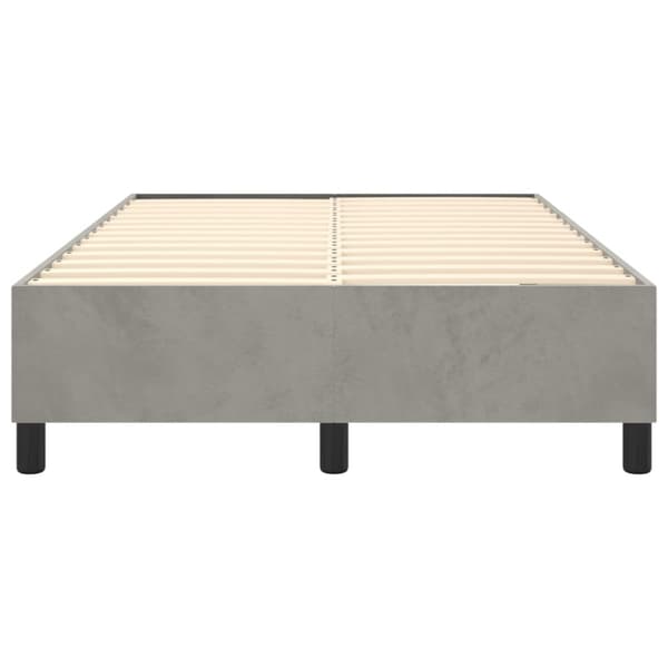 Boxspring-sängram ljusgrå 120x200 cm sammet