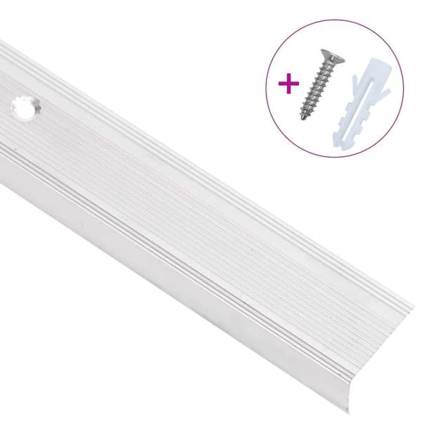 Trappnäsor i L-form 15 st aluminium 100 cm silver