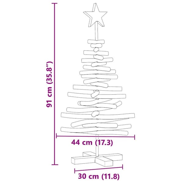 Julgran Brun 90 cm Massivt teakträ
