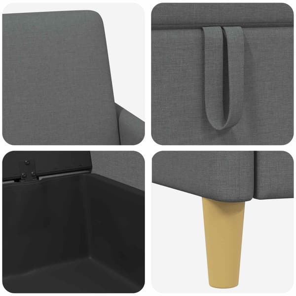 Soffa med förvaring Mörkgrå 72 x 78 x 87 cm Polyester