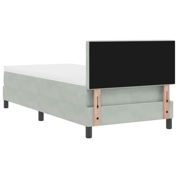 Bäddfjäder med madrass Ljusgrå 100 x 200 cm Sammet