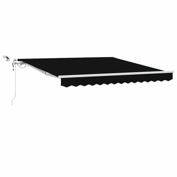 Utfällbar markis Svart 350 x 250 cm Polyester och metall