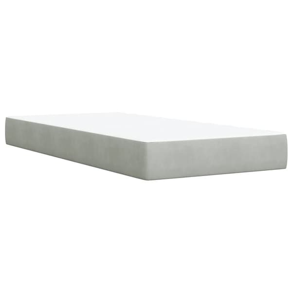 Ramsäng med madrass ljusgrå 80x200 cm sammet