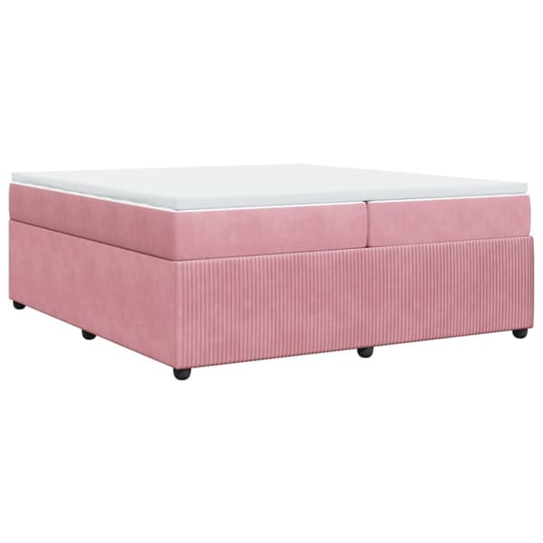 Ramsäng med madrass rosa 200x200 cm sammet