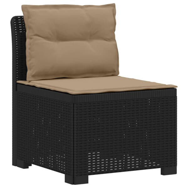 7-sits Soffa med Kuddar Rattanlook PP Antracit