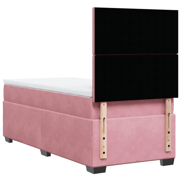 Ramsäng med madrass rosa 80x200 cm sammet