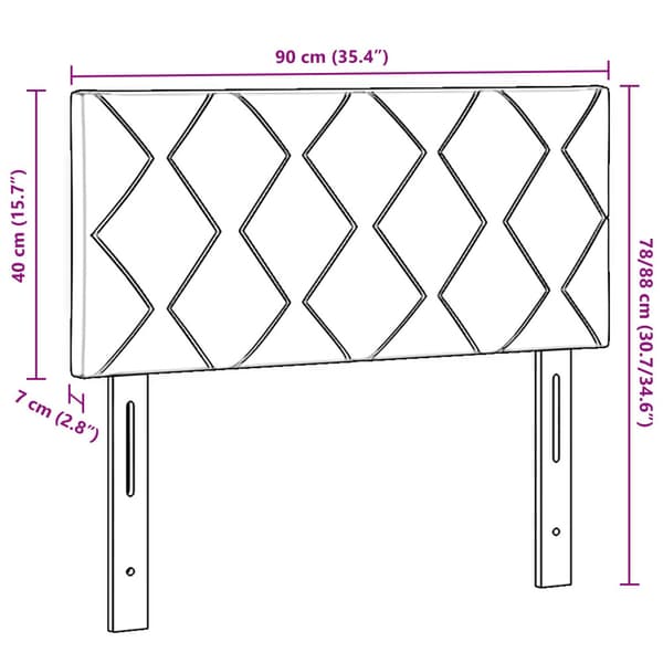 Huvudgavel Mörkgrå 90 cm Sammet