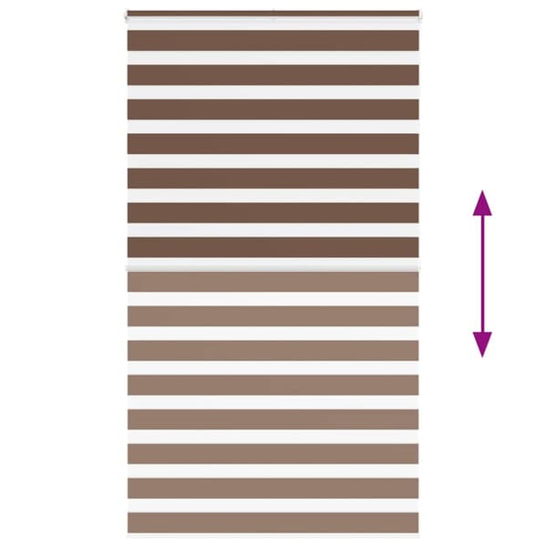 Rullgardin zebra brun 130x200 cm tyg bredd 125,9 cm polyester