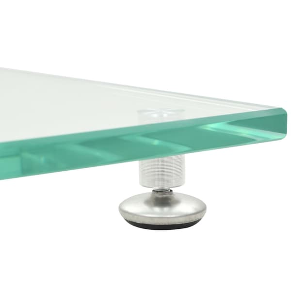Högtalarstativ 2 st härdat glas 2 pelare silver