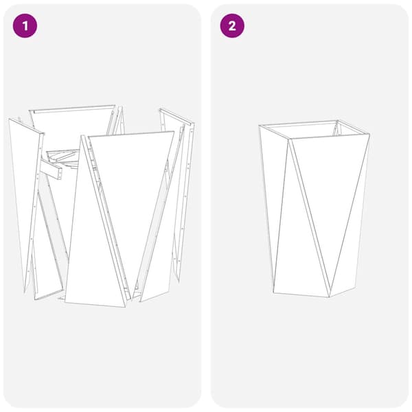 Planteringskärl 2 pcs Vit 40 x 40 x 75 cm Stål