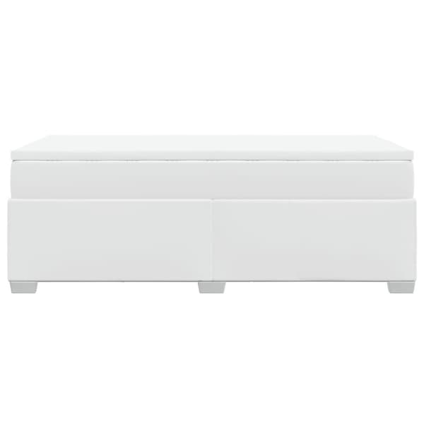 Ramsäng med madrass vit 100x200 cm konstläder