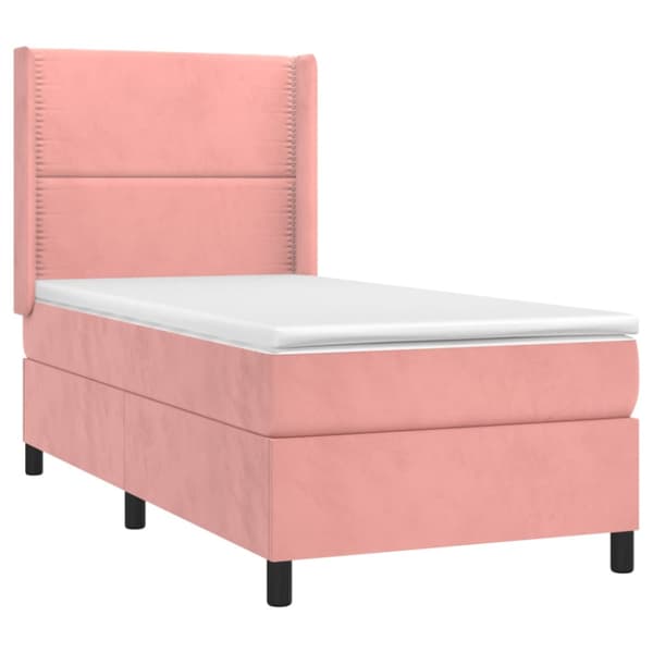 Ramsäng med madrass rosa 80x200 cm sammet