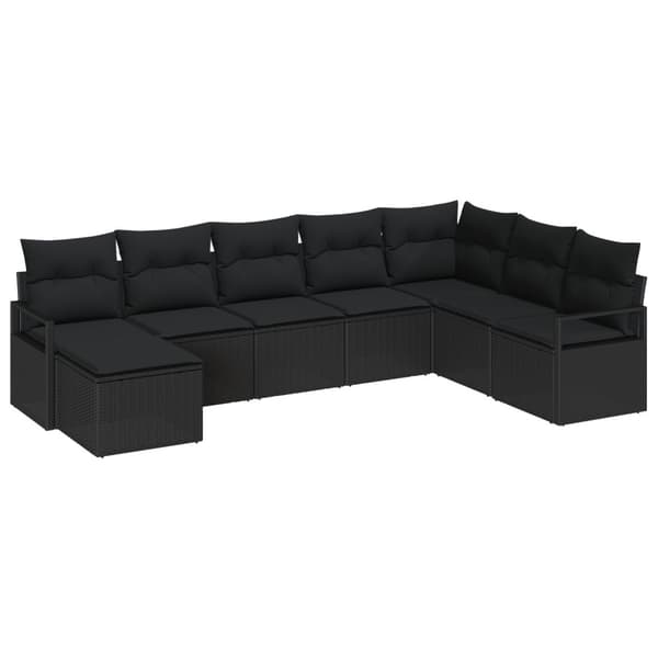 Soffset med kudde 8 pcs Svart konstrotting