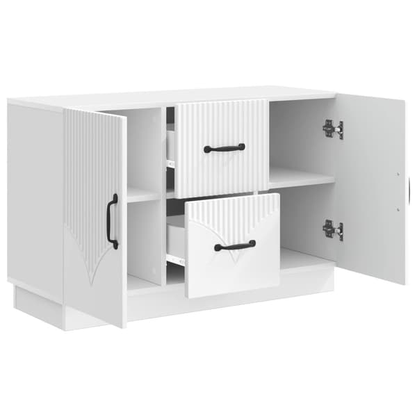 Sideboard Vit högglans 89 x 34,5 x 57 cm Konstruerat trä
